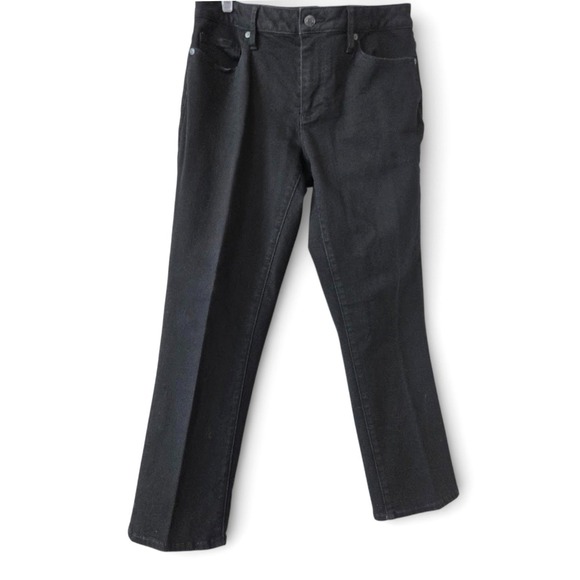 Lands End Womens Black Straight Leg Jeans Mid Rise Petite Size 10P - Picture 2 of 8